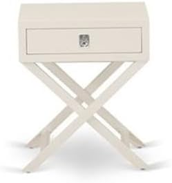 East West Furniture FN08K-2HAE0 3-Piece Fannin King Size Bedroom Set with 1 Mid Century Bed and 2 Mid Century Modern Nightstands - Reliable and Sturdy Manufacturing - Mist Beige Linen Fabric