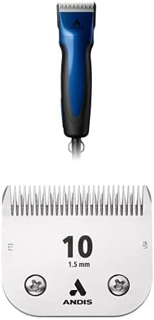 Andis 68520 Excel Professional 5-Speed Detachable Blade Clipper Kit SMC, Blue + Andis – 64071, Ultra Edge Dog Clipper Blade, Carbonized Steel, Resists Heat & Rust, Long-Lasting Sharp Edges