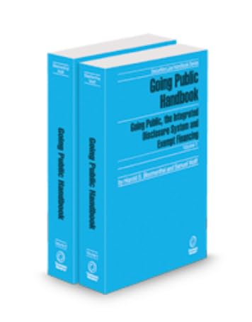 Going Public Handbook, 2024-2025 ed. (Securities Law Handbook Series) ISBN 9780314800992
