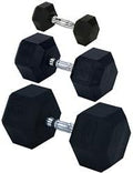 Champion Barbell Rubber Encased Solid Hex Dumbbell