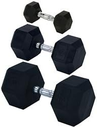 Champion Barbell Rubber Encased Solid Hex Dumbbell