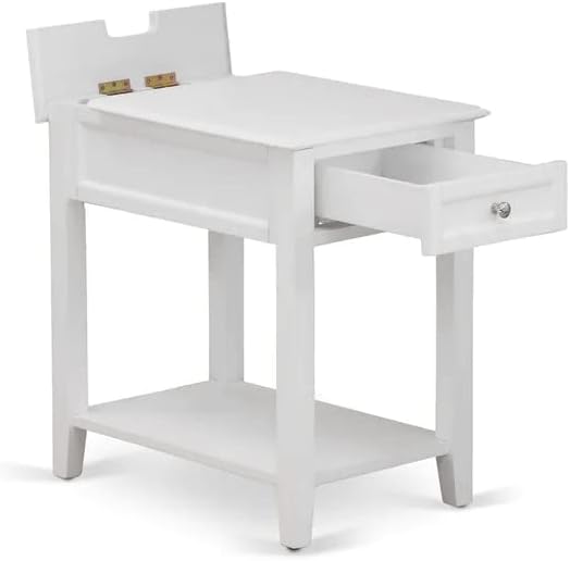 East West Furniture FN08K-1DE05 2-Piece Fannin Bedroom Set with 1 Wood Bed Frame and 1 Modern Nightstand - Reliable and Durable Construction - Mist Beige Linen Fabric