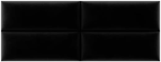 Vänt Upholstered Wall Mounted Headboard Panels -Isabelle Layout - 60' X 23'-Configuration of 4 Individual Panels - Recommended for Queen-Full - Velvet/Black