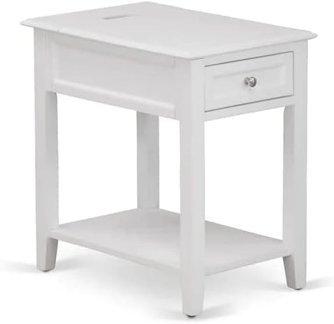 East West Furniture FN08K-1DE05 2-Piece Fannin Bedroom Set with 1 Wood Bed Frame and 1 Modern Nightstand - Reliable and Durable Construction - Mist Beige Linen Fabric