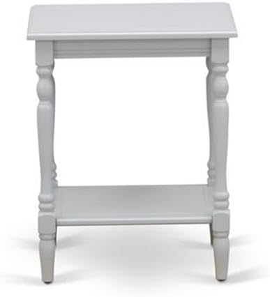 East West Furniture NL19F-1BF14 2 Piece Bedroom Set - Full Size Button Tufted Bed Frame - Linen white Velvet Fabric Upholstered Headboard and an Urban Gray Finish Nightstand