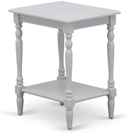 East West Furniture NL19F-1BF14 2 Piece Bedroom Set - Full Size Button Tufted Bed Frame - Linen white Velvet Fabric Upholstered Headboard and an Urban Gray Finish Nightstand