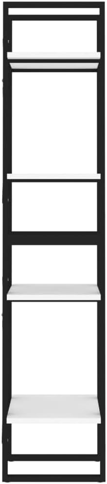 4-Tier Wall Mounted Book Cabinet, Modern Engineered Wood Floating Shelves for Living Room Home Office, Space Saving Storage Organizer, Matte White