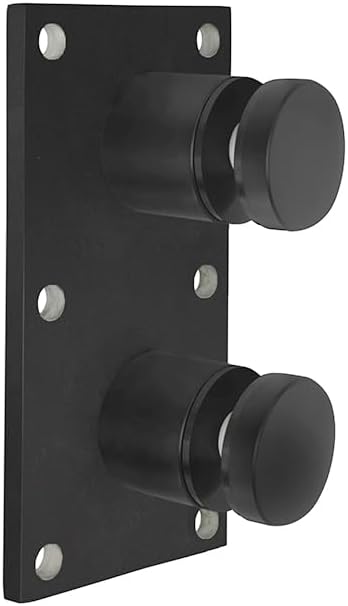 FHC RS20MB Glass Rail Standoffs 2' Dia. with Mounting Plate Matte Black