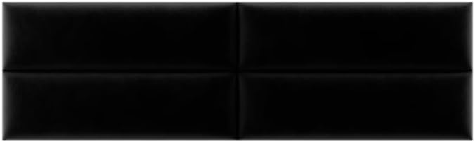 Vänt Upholstered Wall Mounted Headboard Panels -Philip Layout - 78' X 23'-Configuration of 4 Individual Panels - Recommended for King-Cal King - Velvet/Black