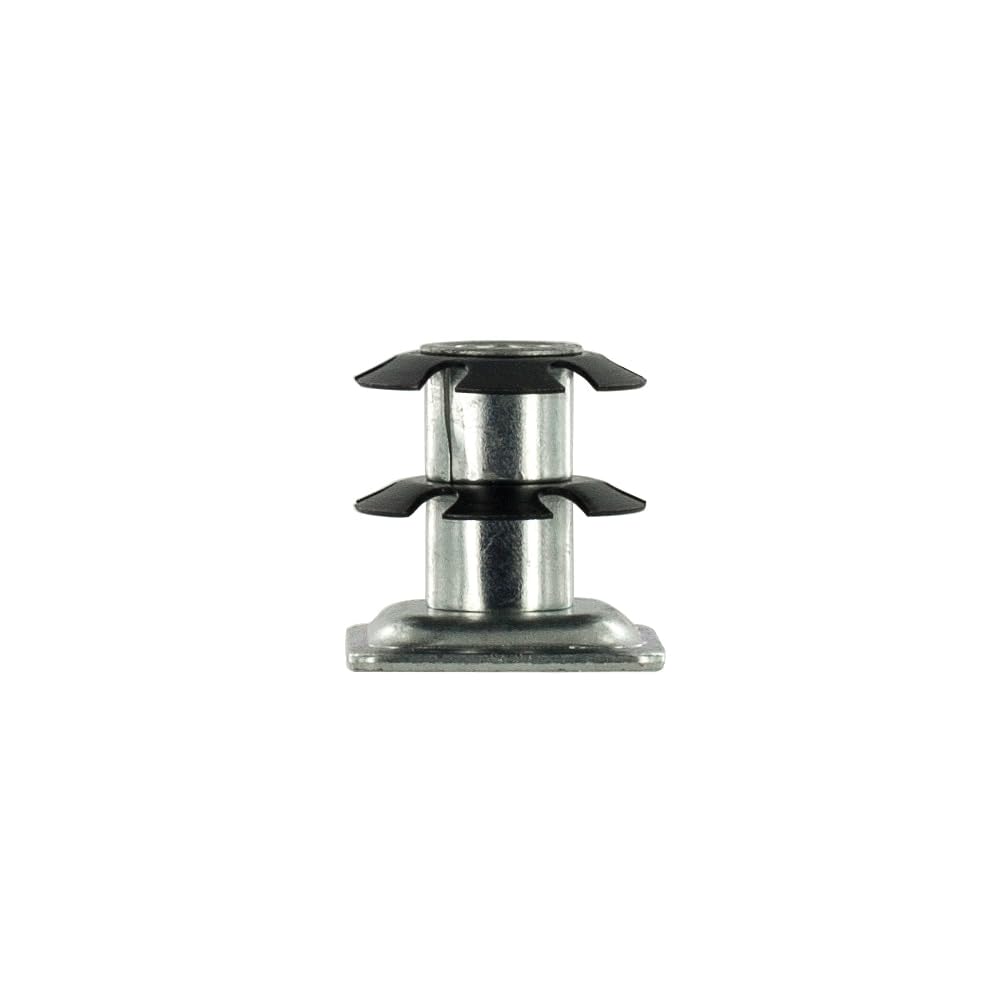 Outwater Industries Double Star Threaded Caster Insert | Heat Treated Steel | Fits 1 Inch Square 16-18 Gauge Tube | Thread: 3/8-16 | 100 Pack