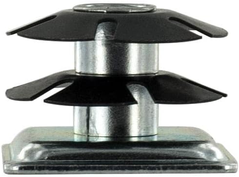 Outwater Industries Double Star Threaded Caster Insert | Heat Treated Steel | Fits 1-1/2 Inch Square 16-18 Gauge Tube | Thread: 3/8-16 | 100 Pack