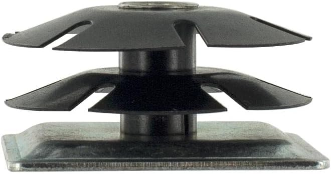 Outwater Industries Double Star Threaded Caster Insert | Heat Treated Steel | Fits 2 Inch Square 16-18 Gauge Tube | Thread: 3/8-16 | 100 Pack