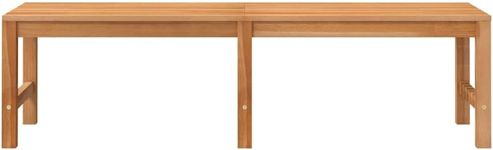 vidaXL Solid Teak Wood Patio Bench Garden Outdoor Terrace Balcony Park Indoor Hallway Wooden Seat Seating Sitting Chair Furniture 59.1'