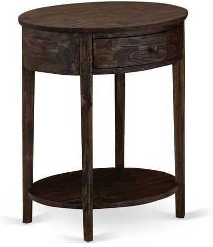HomeStock Artistic Accomplishment 3 Piece Bedroom Set with Button Tufted King Size Bed and 2 Distressed Jacobean Small End Table Dark Brown Faux Leather with Black Texture and Black Legs