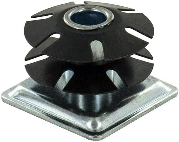 Outwater Industries Double Star Threaded Caster Insert | Heat Treated Steel | Fits 1-1/2 Inch Square 16-18 Gauge Tube | Thread: 3/8-16 | 100 Pack