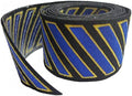Uniform Service Hash Marks - Royal Blue/Medium Gold Stripes on Black Felt Backing for Law Enforcement and Security - 100 Count Roll (Easily Cut to Fit Desired Hashmark Count Needed)