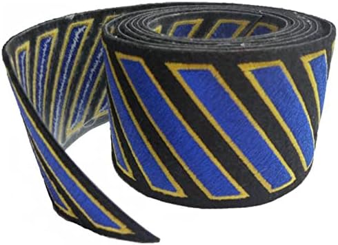 Uniform Service Hash Marks - Royal Blue/Medium Gold Stripes on Black Felt Backing for Law Enforcement and Security - 100 Count Roll (Easily Cut to Fit Desired Hashmark Count Needed)