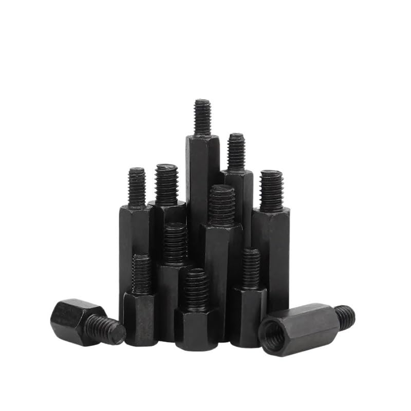 50Pcs M2/M2.5/M3/M4+6mm Thread Black Spacing Screw for PCB Board Fixed Standoff Spacer Pillar(6mm,M3)