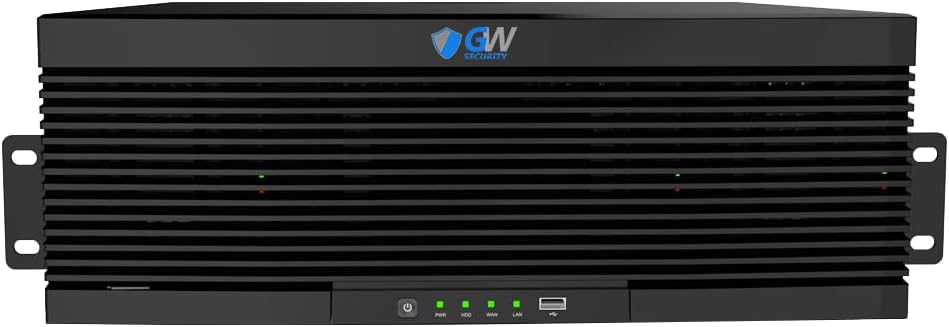 GW Security 128 Channel 6K 12MP NVR Video Recorder Alone, Supports up to 128 x 12MP/8MP/5MP IP Cameras, Supports up to 288TB Storage and 8K HDMI (GW55128NSN)
