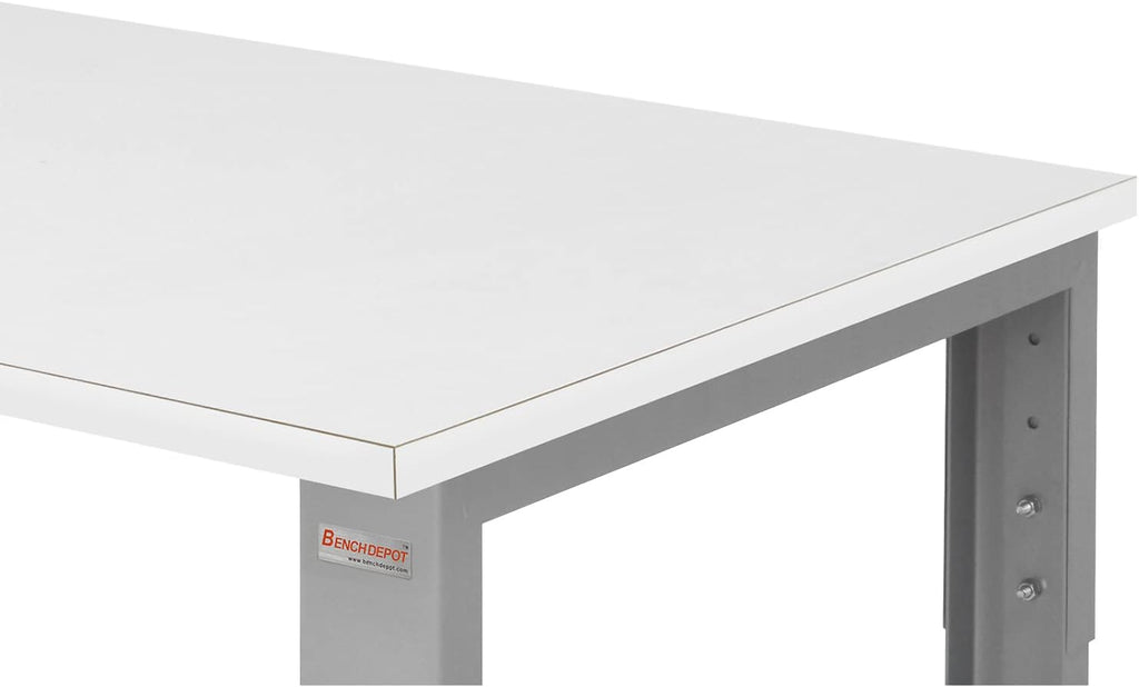 Table & Workbench: 1' Thick Laminate Top, Height Adjustable Bench - 30' D x 48' L x 30' - 36' H - by BenchPro