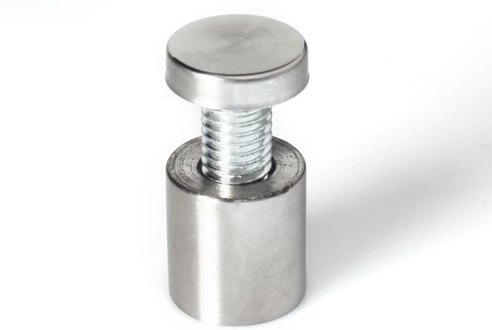 Stainless Steel Standoff 3/4 Inch Diameter x 3/4 Inch Barrel Length Brushed Finish for PVC, Glass and Acrylic Sign Stand Off Wall Anchors and Screws 100 Piece Commercial Space Pack