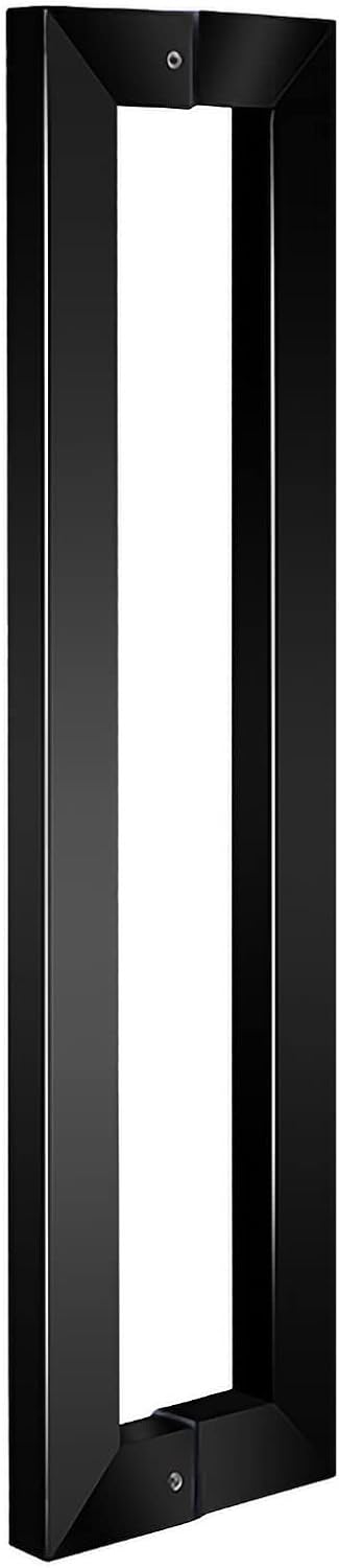 Solid Standoffs Heavy Duty Commercial Grade-304 Stainless Steel Push Pull Modern Door Handle,for Barn Door Pull Handle,Glass Pulls,Easy to Install (Colour: Black,Size: 800 x 762 mm)