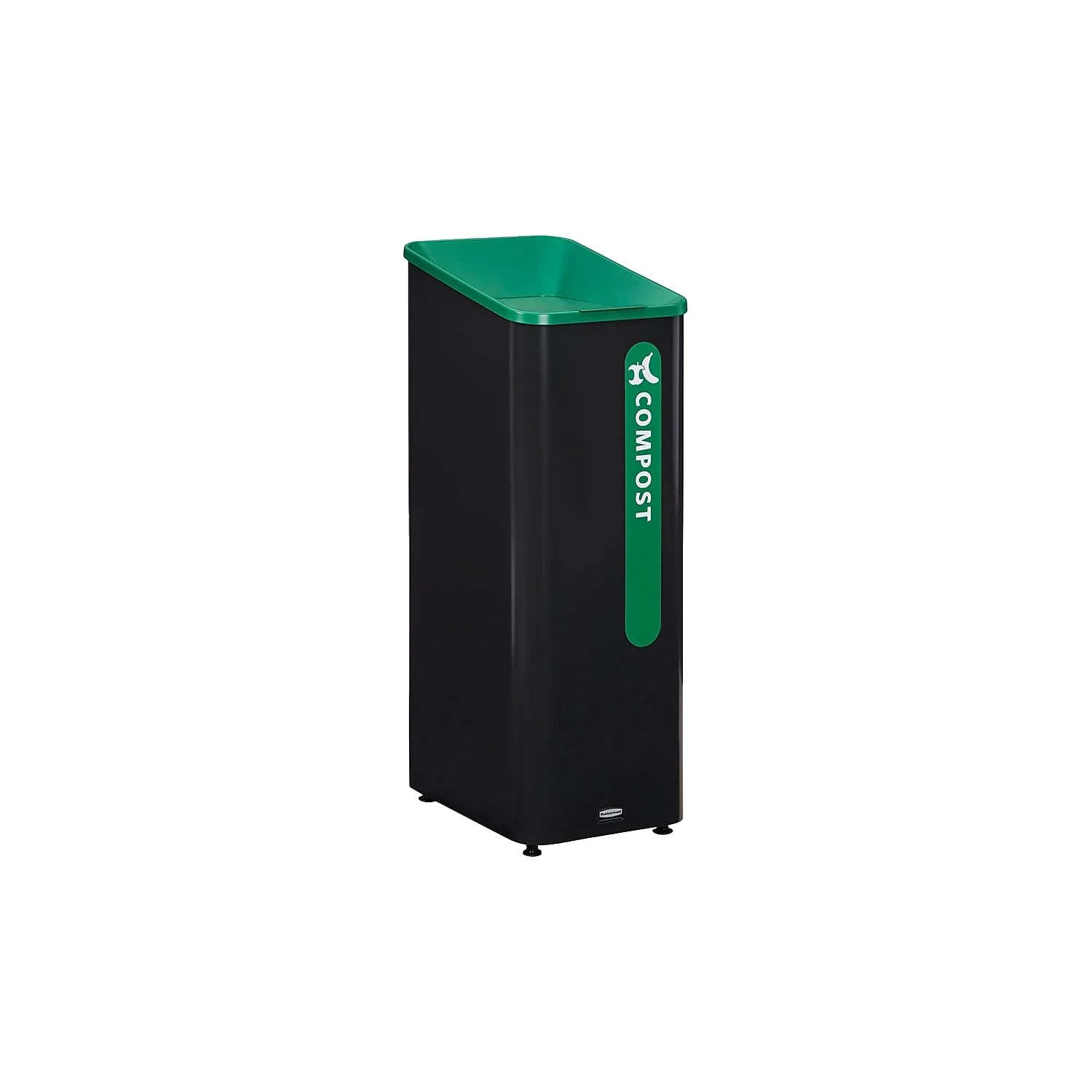 Rubbermaid Commercial Products Sustain Decorative Container, 15 Gallon Trash Can, Black/Green, Indoor for Office Buildings/Food Courts/Fast Casual Restaurants