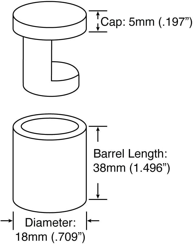 Sign Standoff 3/4' Diameter x 1-1/2' Barrel Length Brushed Stainless Finish Eco Easy Edge It No Drill Standoff Pack of 20 by Outwater