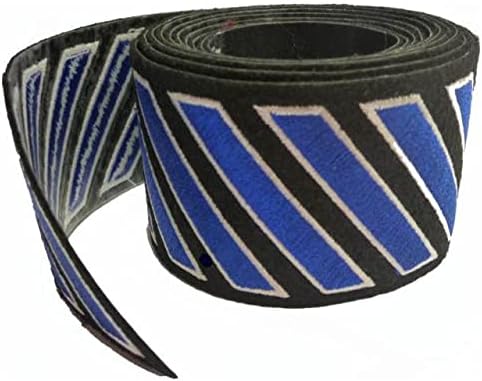 Uniform Service Hash Marks - Royal Blue/White Stripes on Black Felt Backing for Law Enforcement and Security - 100 Count Roll (Easily Cut to Fit Desired Hashmark Count Needed)