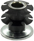 Outwater Industries Double Star Threaded Caster Insert | Heat Treated Steel | Fits 1-1/8 Inch Round 16-18 Gauge Tube | Thread: 3/8-16 | 100 Pack
