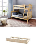 Max & Lily Classic Twin Over Full Bunk Bed with Trundle, Natural