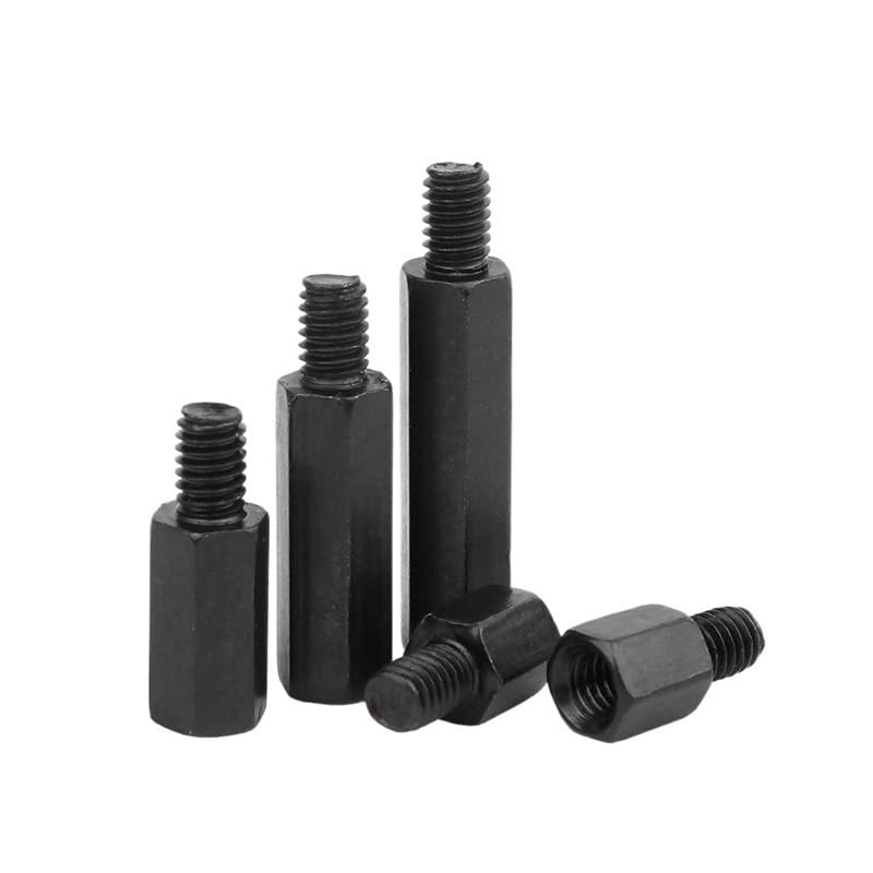 50Pcs M2/M2.5/M3/M4+6mm Thread Black Spacing Screw for PCB Board Fixed Standoff Spacer Pillar(6mm,M3)