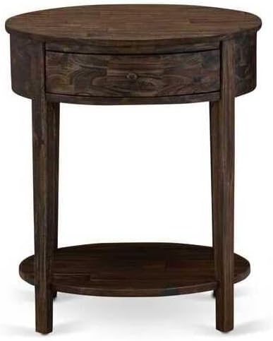 HomeStock Handmade Home 3 Piece Bedroom Set with Button Tufted King Size Bed and 2 Distressed Jacobean Small Nightstands Brown Faux Leather with Brown Texture and Black Legs