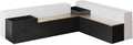 Bench with Planter Box, Outdoor corner Bench with Large Raised Beds 2 Planter Boxes, metal Raised Garden Bed, Weather-Resistant Deep Planter Boxes for Flowers Fruit Vegetable, DIY Assembly Garden Benc