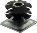 Outwater Industries Double Star Threaded Caster Insert | Heat Treated Steel | Fits 1-1/4 Inch Square 16-18 Gauge Tube | Thread: 3/8-16 | 100 Pack