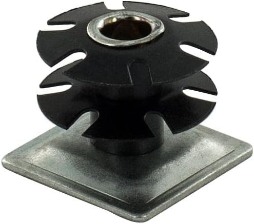 Outwater Industries Double Star Threaded Caster Insert | Heat Treated Steel | Fits 1-1/4 Inch Square 16-18 Gauge Tube | Thread: 3/8-16 | 100 Pack