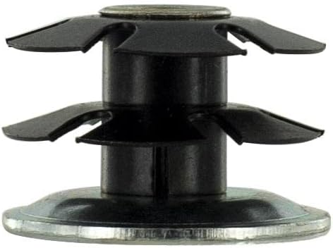 Outwater Industries Double Star Threaded Caster Insert | Heat Treated Steel | Fits 1-1/2 Inch Round 16-18 Gauge Tube | Thread: 3/8-16 | 100 Pack