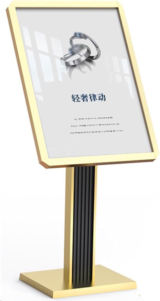 Heavy-Duty Adjustable Poster Sign Stand - Indoor/Outdoor Floor Display Holder for Store & Sidewalk Advertising(Color:Black)
