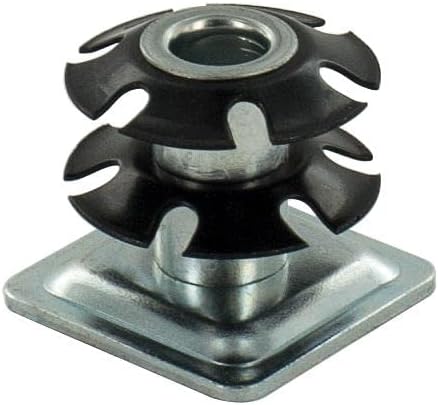 Outwater Industries Double Star Threaded Caster Insert | Heat Treated Steel | Fits 1-1/8 Inch Square 16-18 Gauge Tube | Thread: 5/16-18 | 100 Pack