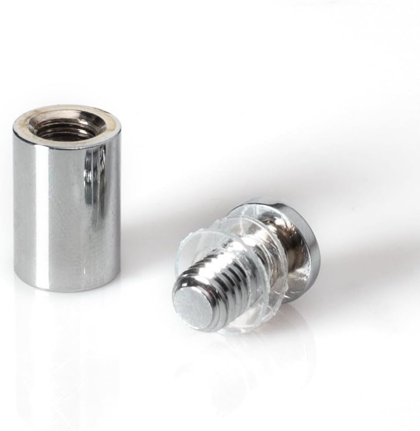 Sign Standoff 1/2' Diameter x 3/4' Barrel Length Polished Chrome Finish Euro Mini Series Easy Fasten Standoff With Rounded Cap Pack of 20 by Outwater