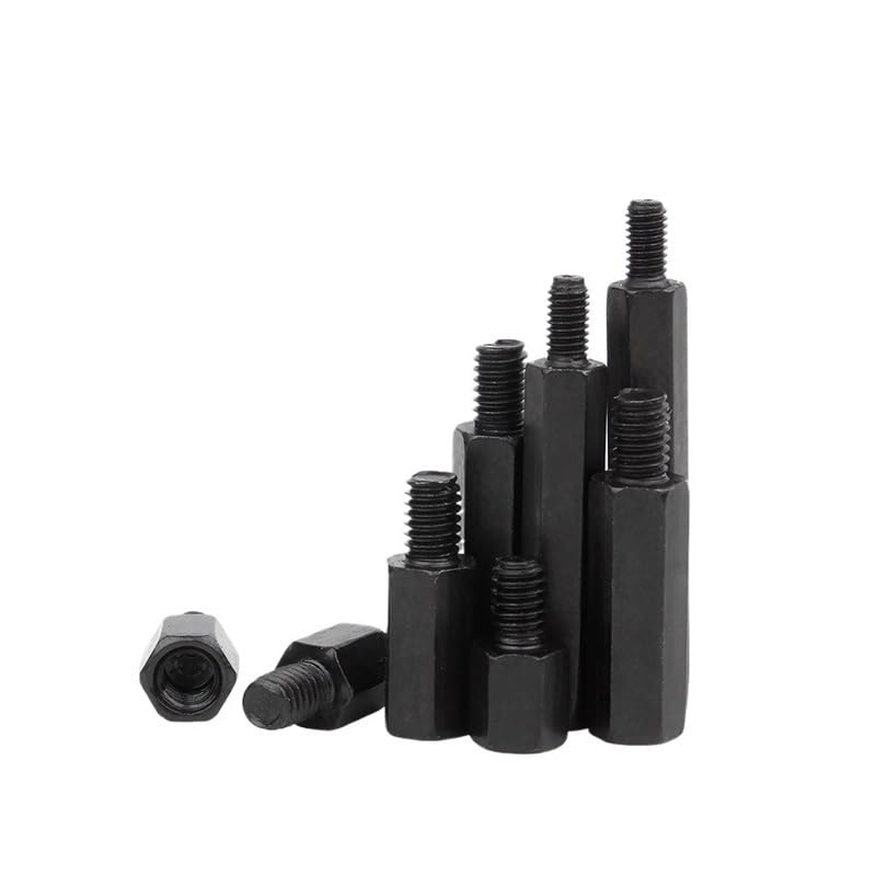 50Pcs M2/M2.5/M3/M4+6mm Thread Black Spacing Screw for PCB Board Fixed Standoff Spacer Pillar(6mm,M3)