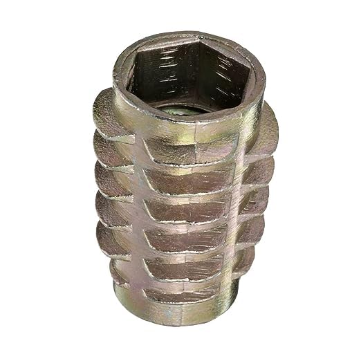 E-Z Lok Knife Threaded Insert for Soft Wood, Zinc Hex-Flush Thread Inserts, 5/16'-18 Internal Threads, 0.789' Length (Pack of 40, 2000 Count Total)
