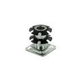 Outwater Industries Double Star Threaded Caster Insert | Heat Treated Steel | Fits 1 Inch Square 16-18 Gauge Tube | Thread: 3/8-16 | 100 Pack