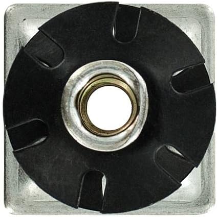 Outwater Industries Double Star Threaded Caster Insert | Heat Treated Steel | Fits 1-1/4 Inch Square 16-18 Gauge Tube | Thread: 3/8-16 | 100 Pack