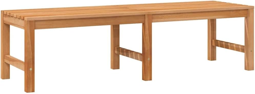 vidaXL Solid Teak Wood Patio Bench Garden Outdoor Terrace Balcony Park Indoor Hallway Wooden Seat Seating Sitting Chair Furniture 59.1'