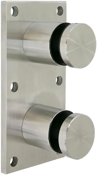 FHC RS20BS Glass Rail Standoffs 2' Dia. with Mounting Plate - Brushed Stainless