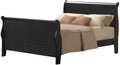 Acme Louis Philippe III Queen Wooden Sleigh Bed in Black