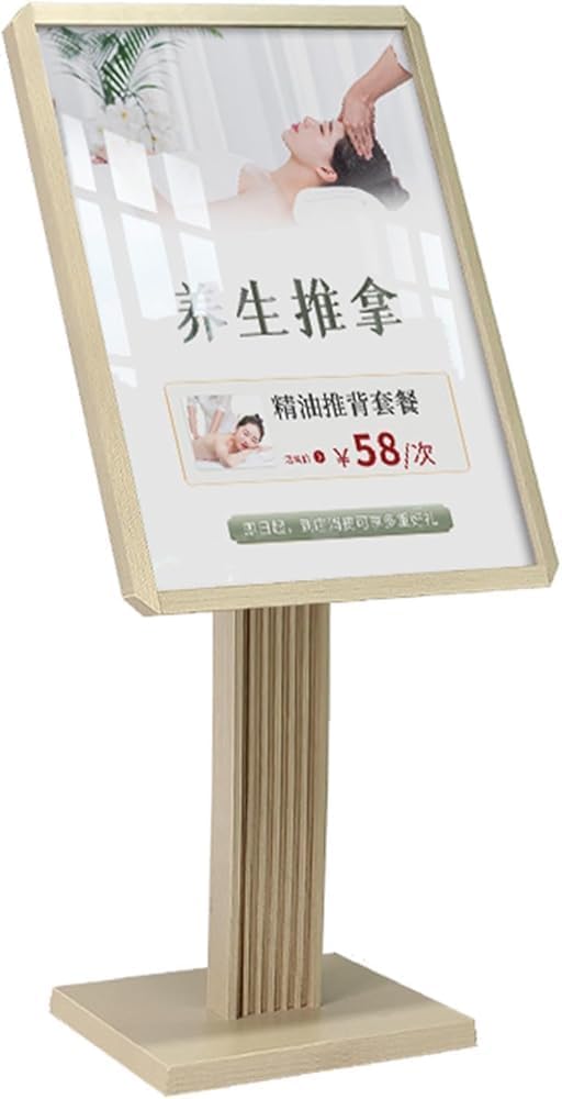 Heavy-Duty Adjustable Poster Sign Stand - Indoor/Outdoor Floor Display Holder for Store & Sidewalk Advertising(Color:Gold)