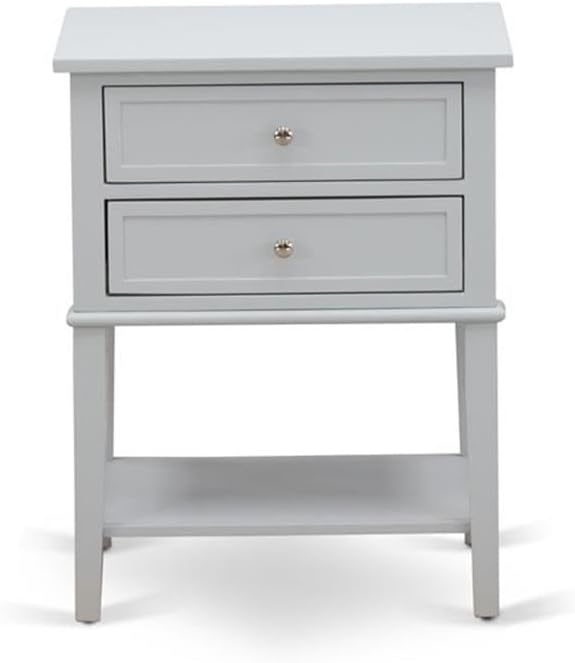 East West Furniture FN08K-1VL14 2-Piece Platform King Size Bedroom Set with 1 Wingback Bed and a Mid Century Nightstand - Reliable and Durable Construction - Mist Beige Linen Fabric