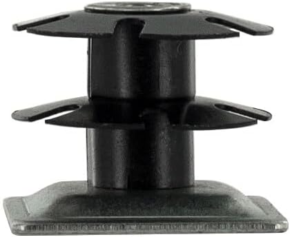 Outwater Industries Double Star Threaded Caster Insert | Heat Treated Steel | Fits 1-1/4 Inch Square 16-18 Gauge Tube | Thread: 3/8-16 | 100 Pack